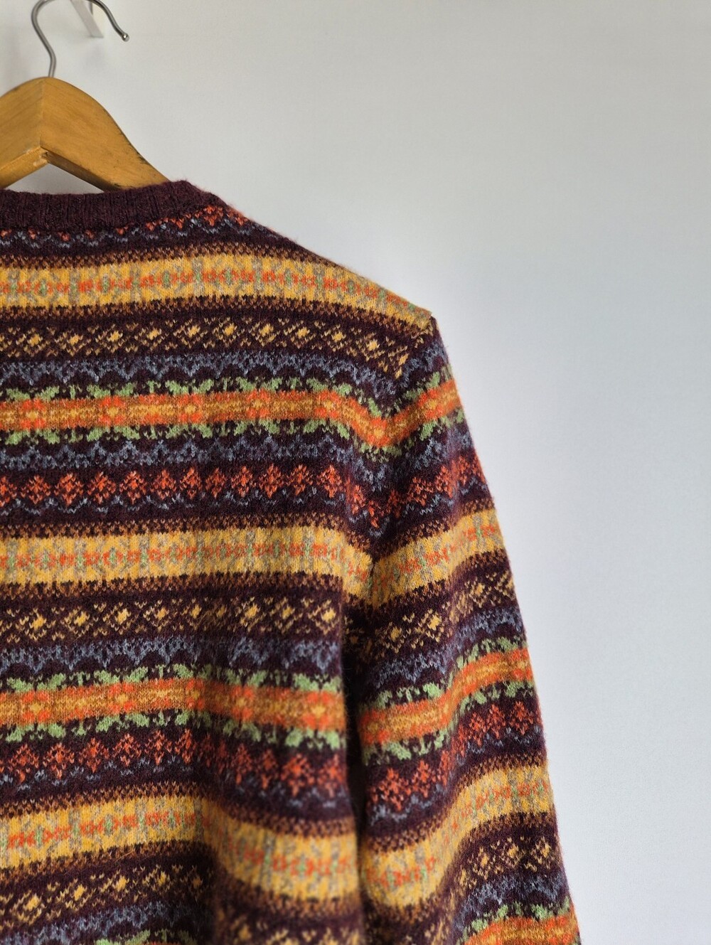 Zara Fair Isle Cropped Wool Blend Cardigan Sweater Size L Whimsigoth Boho Retro - Picture 11 of 13